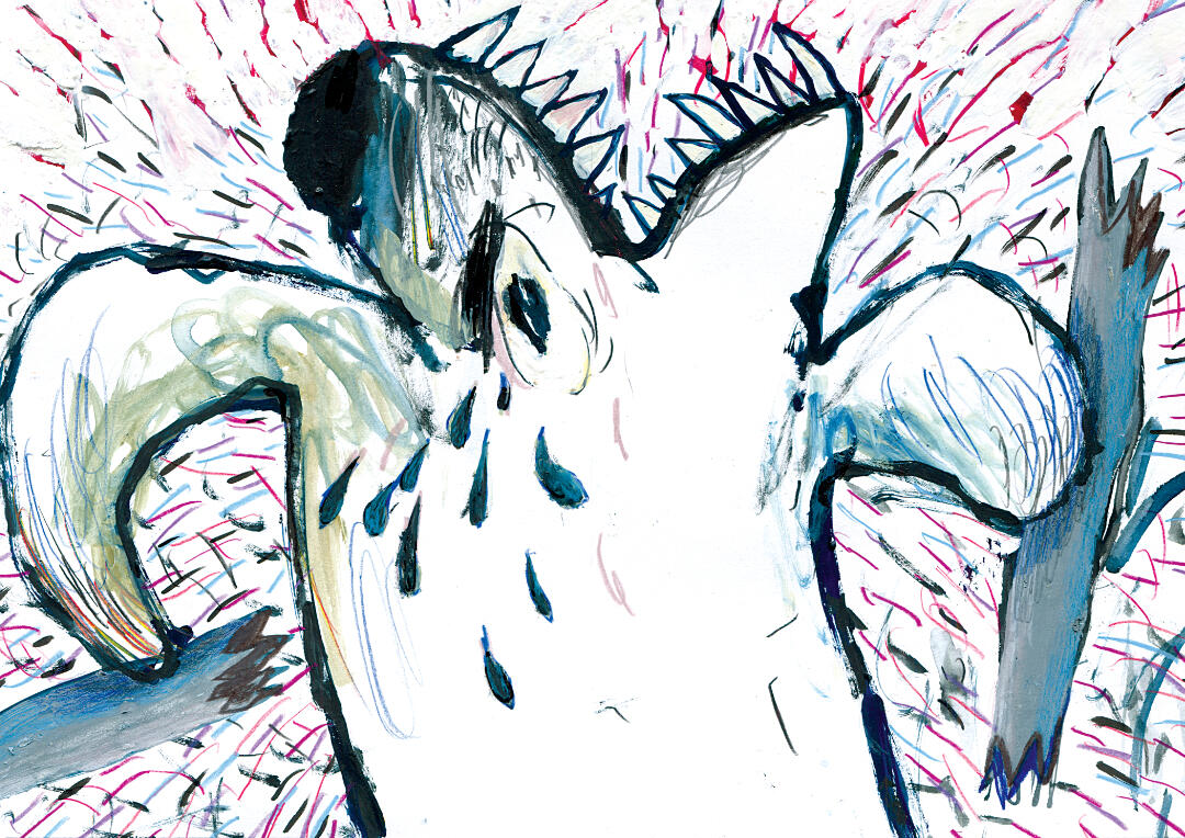 Ala Flora / 2018 / Into the White / mixed media comic book spread