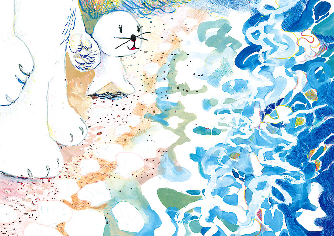 Ala Flora / 2018 / Into the White / mixed media comic book spread