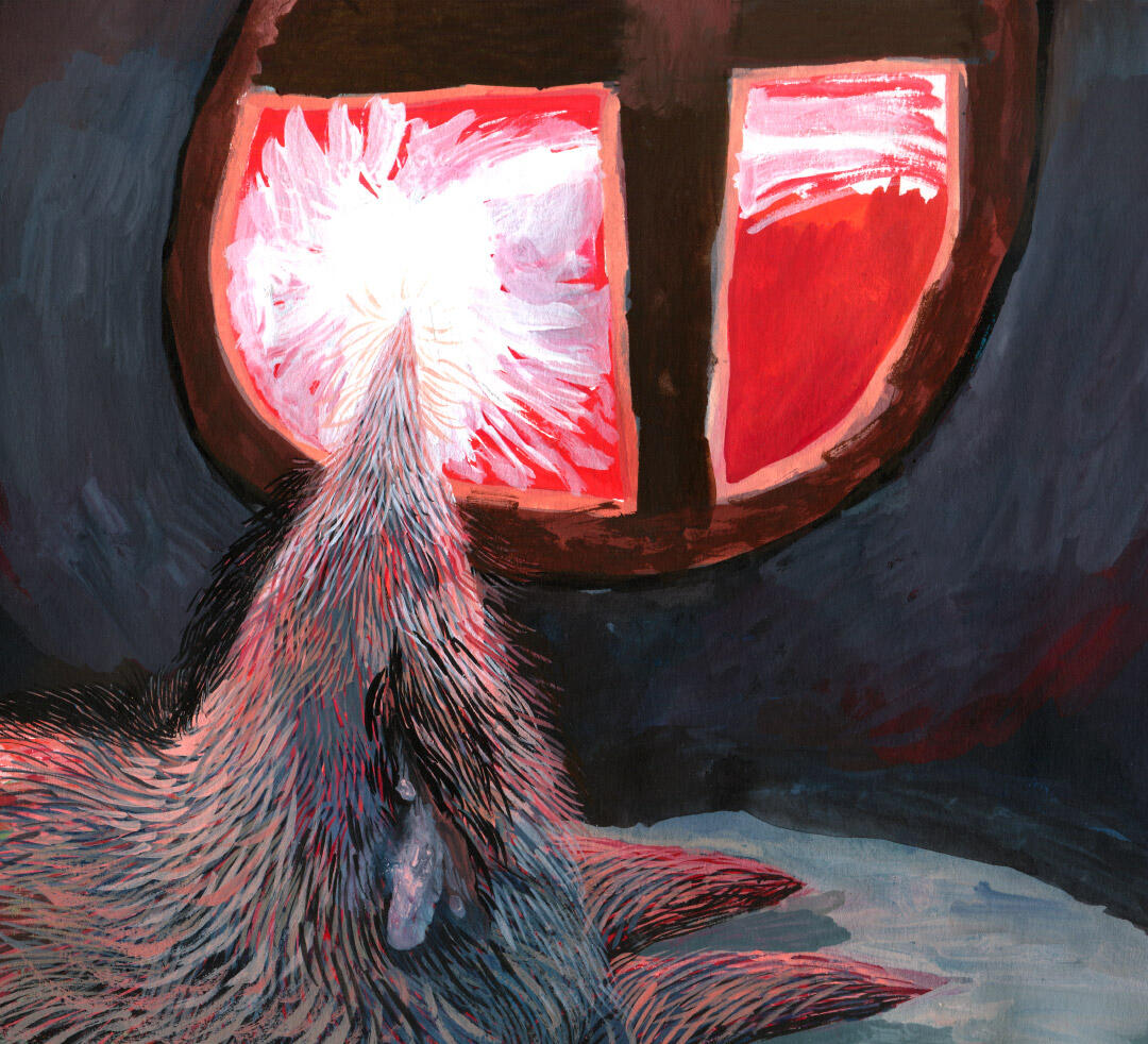 Ala Flora / 2020 / Zawiesina / graduation project / gouache book illustration / crying wolf