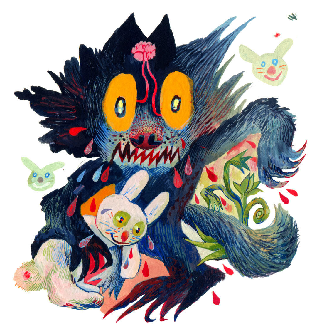 Ala Flora / 2020 / wolf gouache illustration